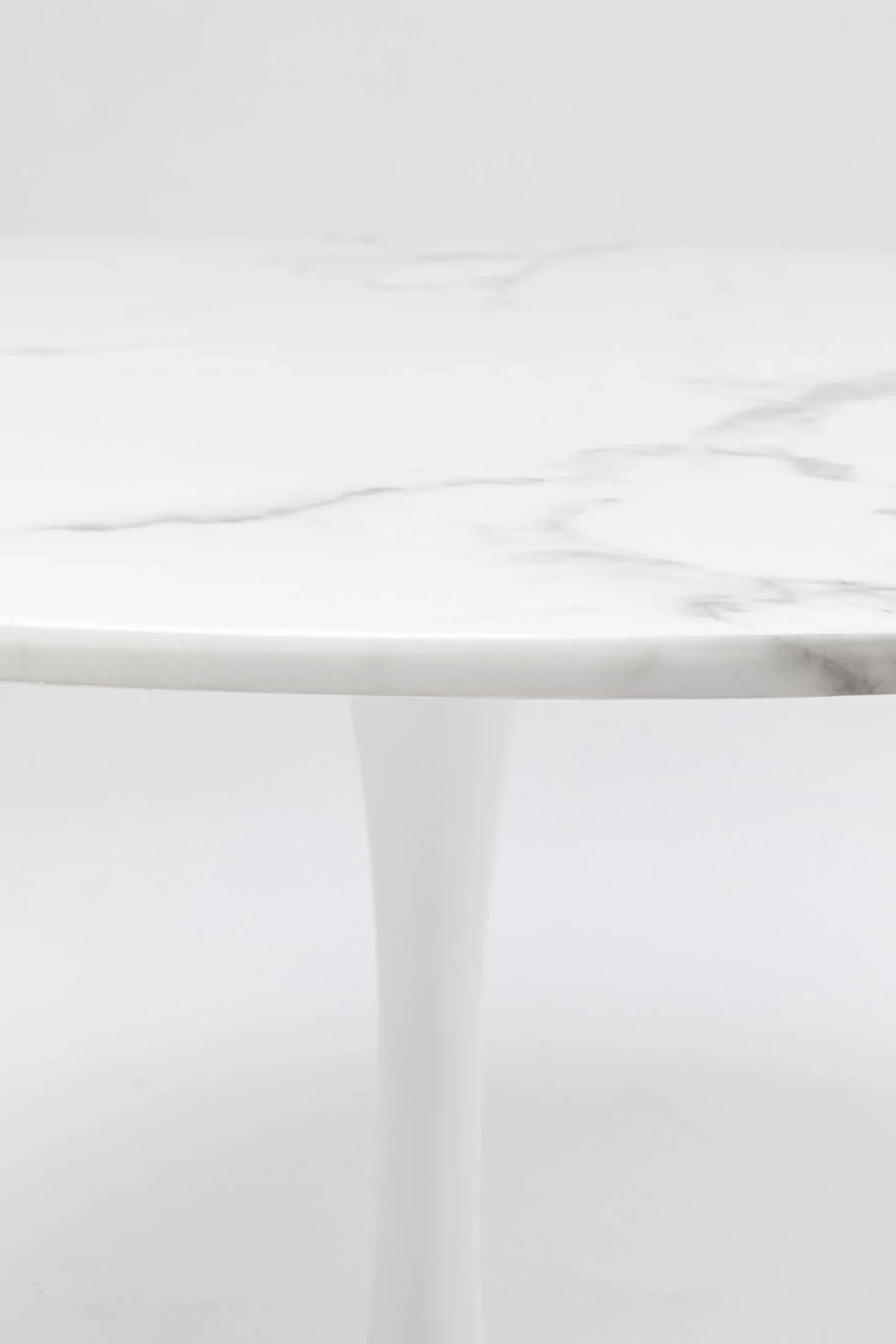 Stół Veneto Ø110 cm biały - blat marmur