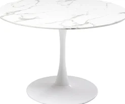 Stół Veneto Ø110 cm biały - blat marmur