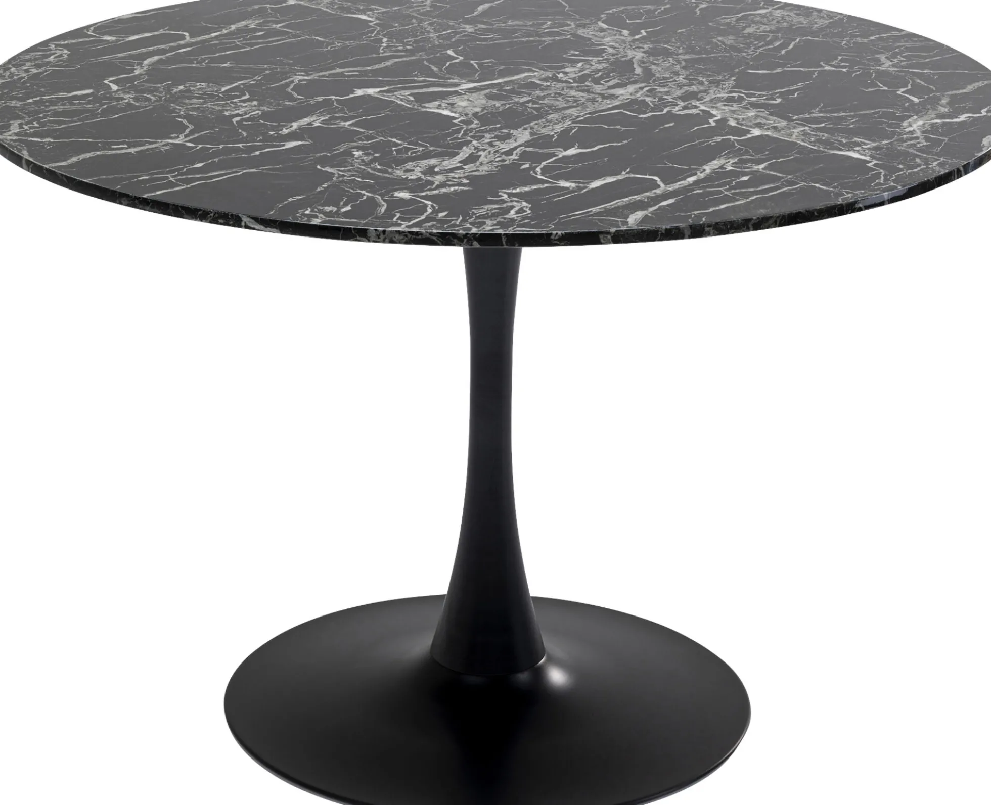Stół Veneto Ø110 cm czarny - blat marmur