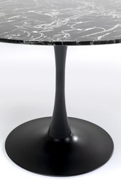 Stół Veneto Ø110 cm czarny - blat marmur