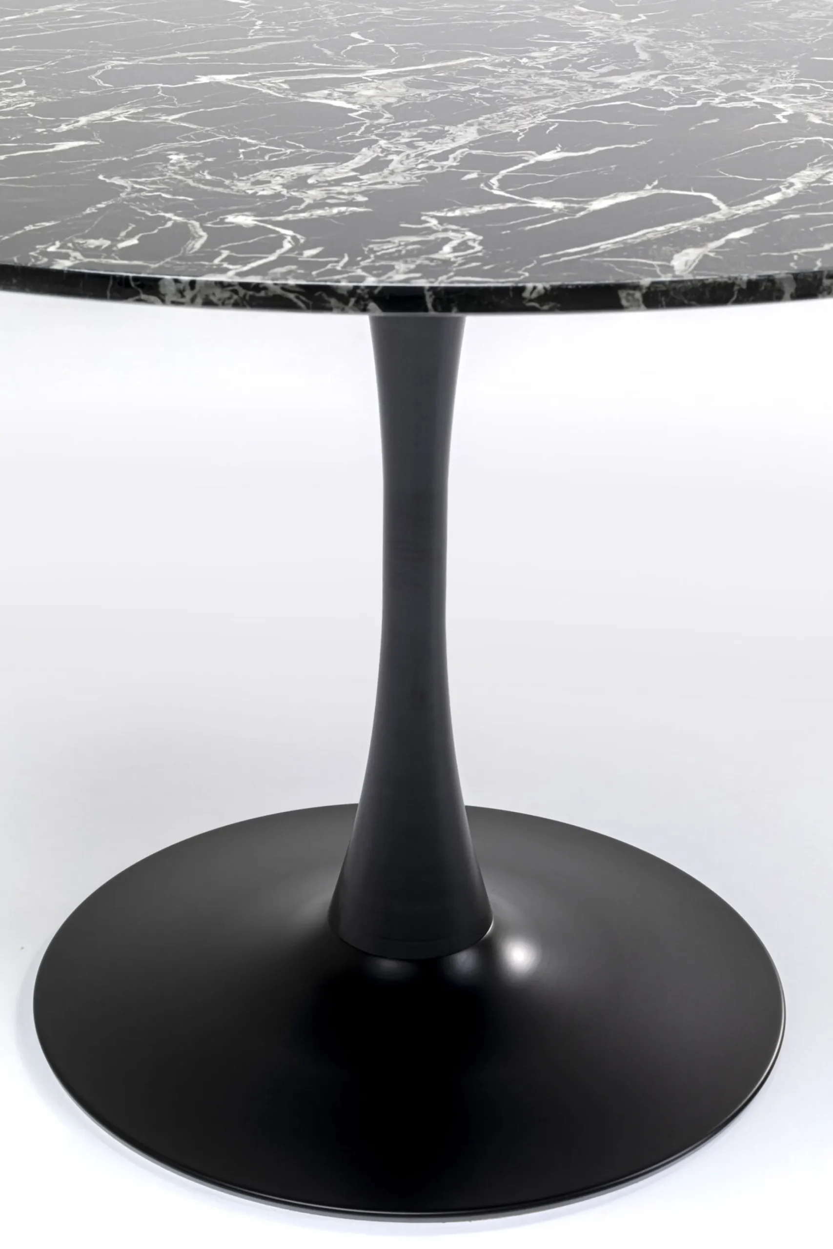 Stół Veneto Ø110 cm czarny - blat marmur