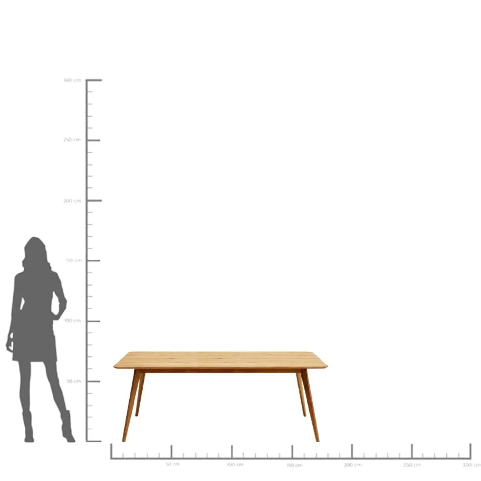 Stół z drewna dębowego blat prostokątny 200x90 cm