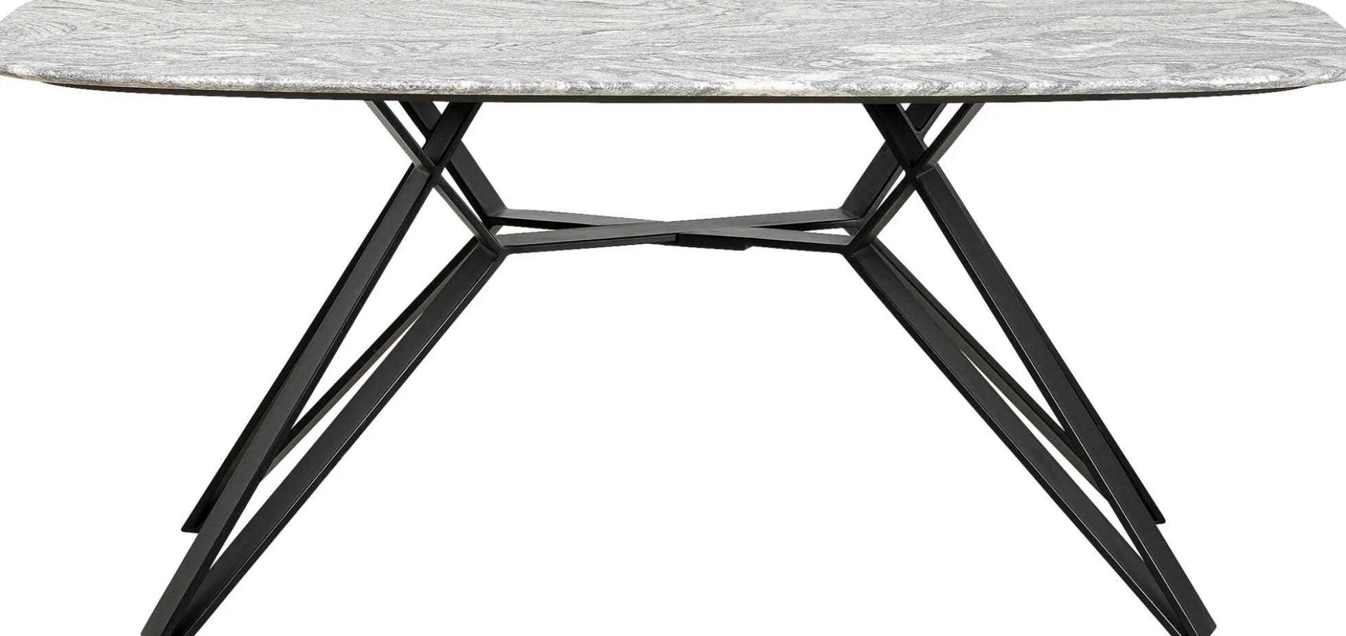Stół z granitowym blatem i czarnymi stalowymi nogami 180x90 cm