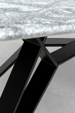 Stół z granitowym blatem i czarnymi stalowymi nogami 180x90 cm