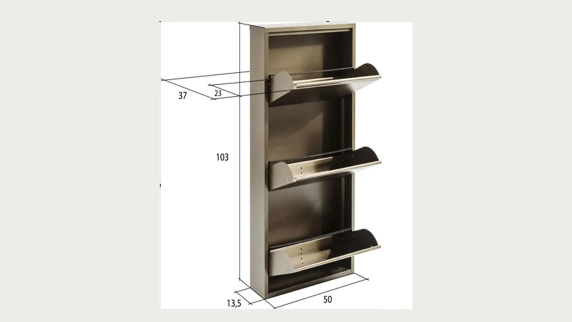 Szafka na buty Caruso MO 50x103 cm antracytowa