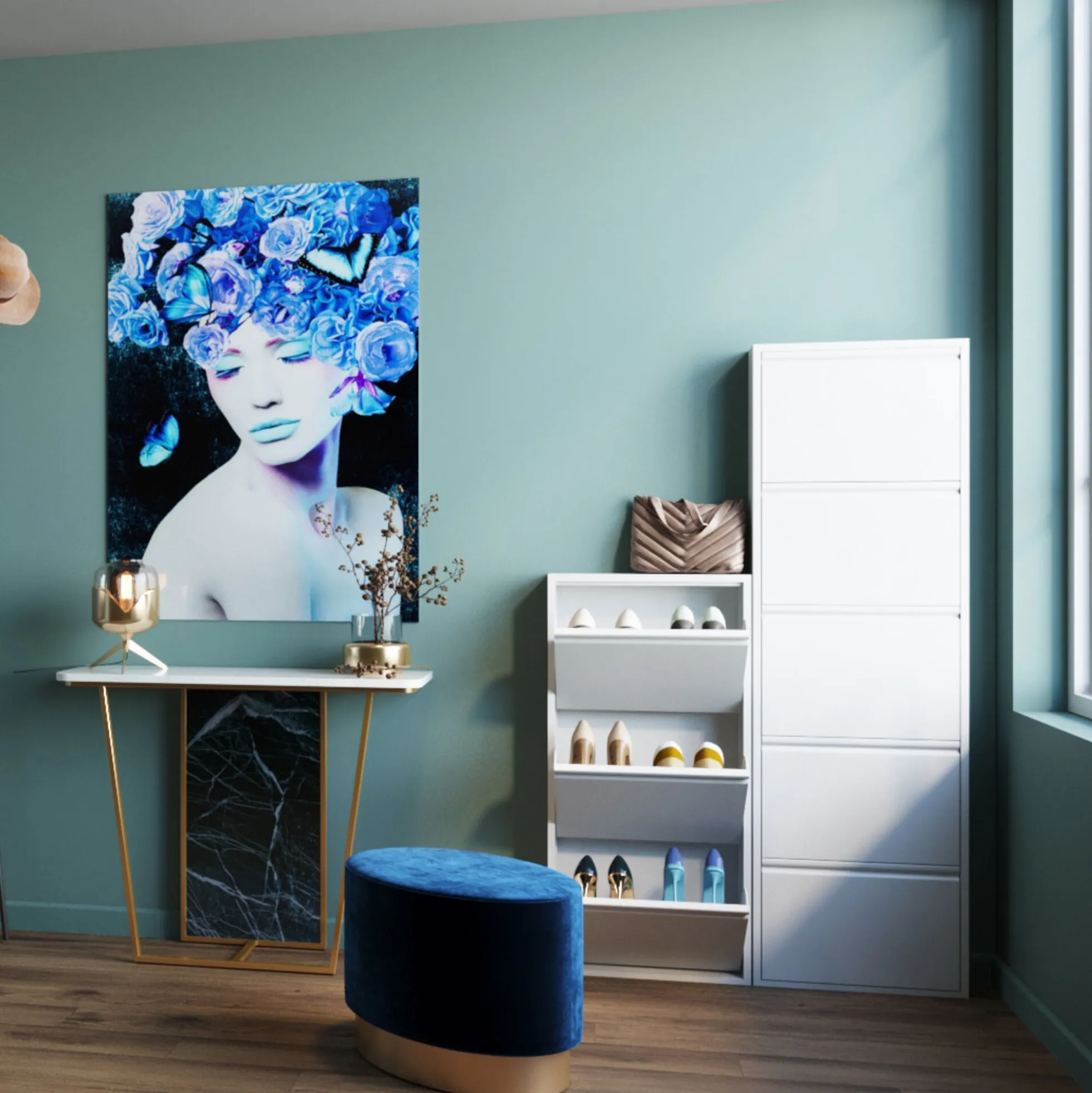 Szafka na buty Caruso MO 50x170 cm w kolorze białym