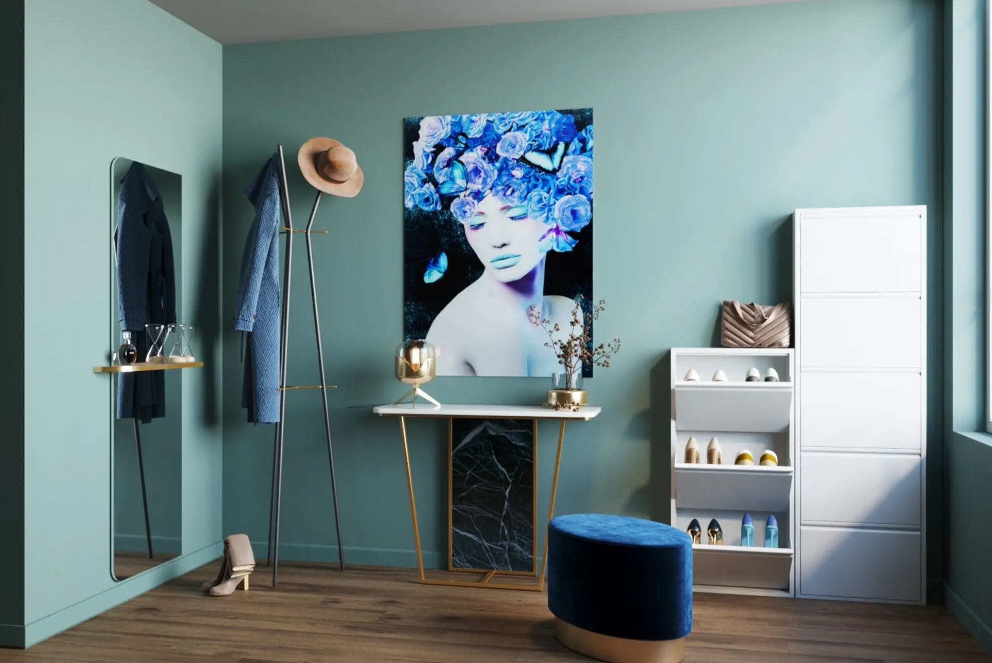 Szafka na buty Caruso 50x170 cm biała