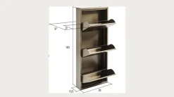 Szafka na buty Caruso 50x103 cm srebrna