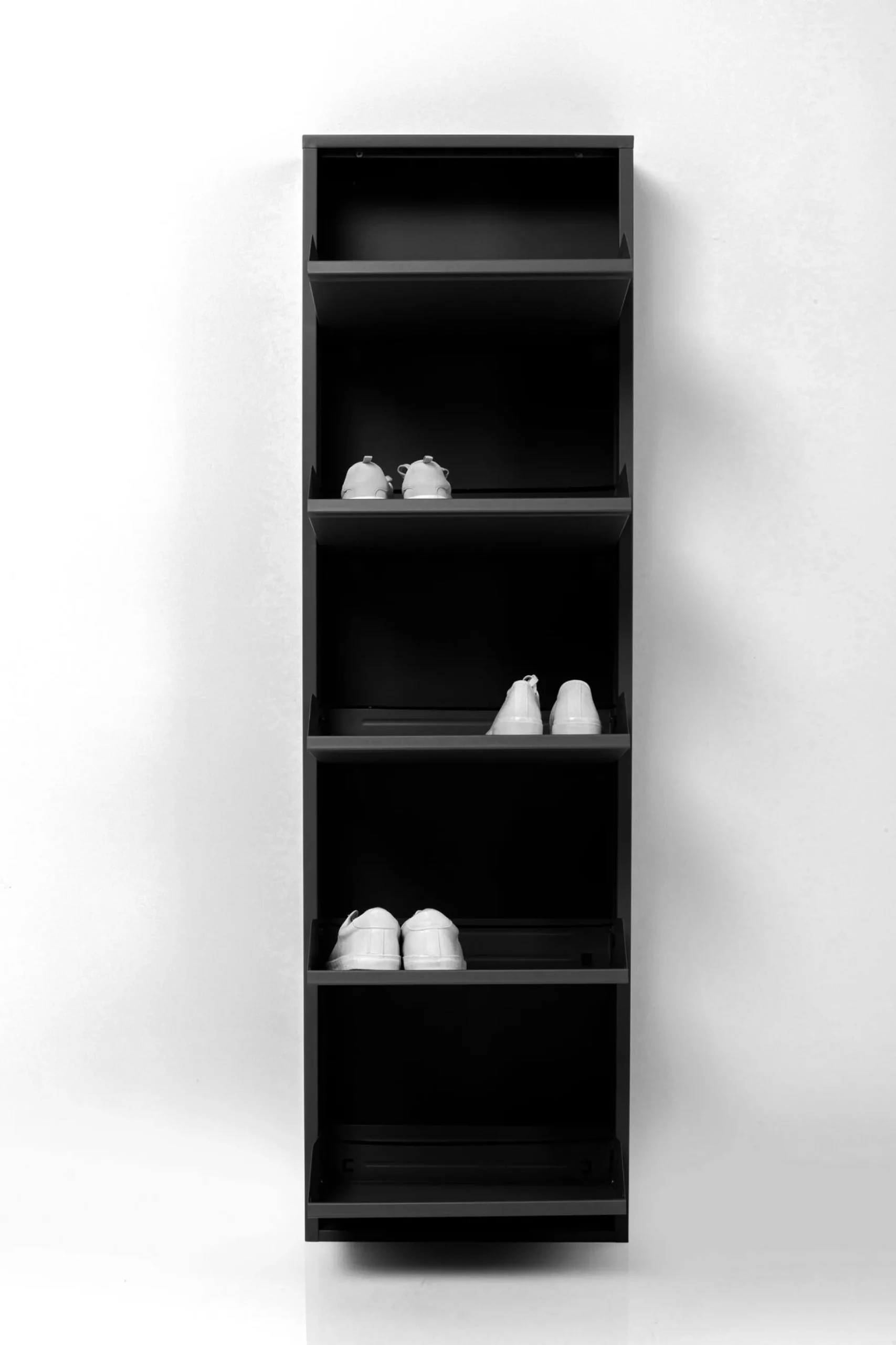 Szafka na buty stalowa czarna 5 przegródek 50x173 cm