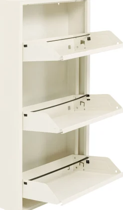 Szafka na buty stalowa kremowa 3 przegródki 50x104 cm