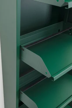 Szafka na buty stalowa 5 półek kolor zielony 50x170 cm