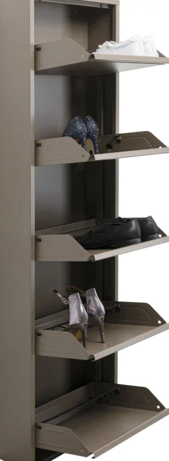 Szafka na buty stalowa 5 półek kolor taupe 50x170 cm