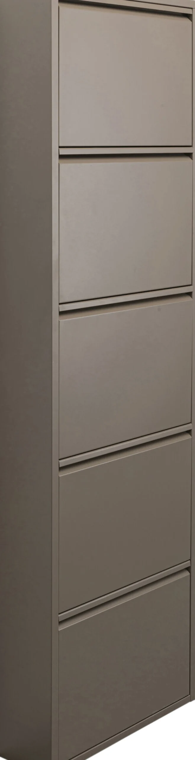 Szafka na buty stalowa 5 półek kolor taupe 50x170 cm