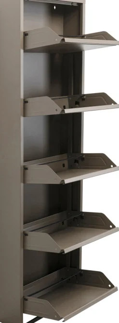 Szafka na buty stalowa 5 półek kolor taupe 50x170 cm