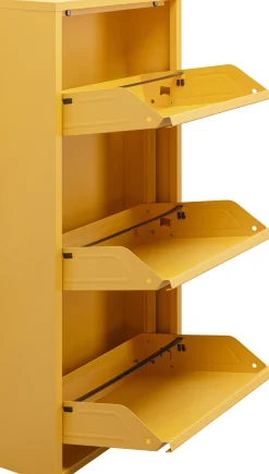Szafka na buty stalowa 3 półki kolor żółty 50x103 cm