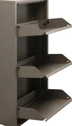 Szafka na buty stalowa 3 półki kolor taupe 50x103 cm