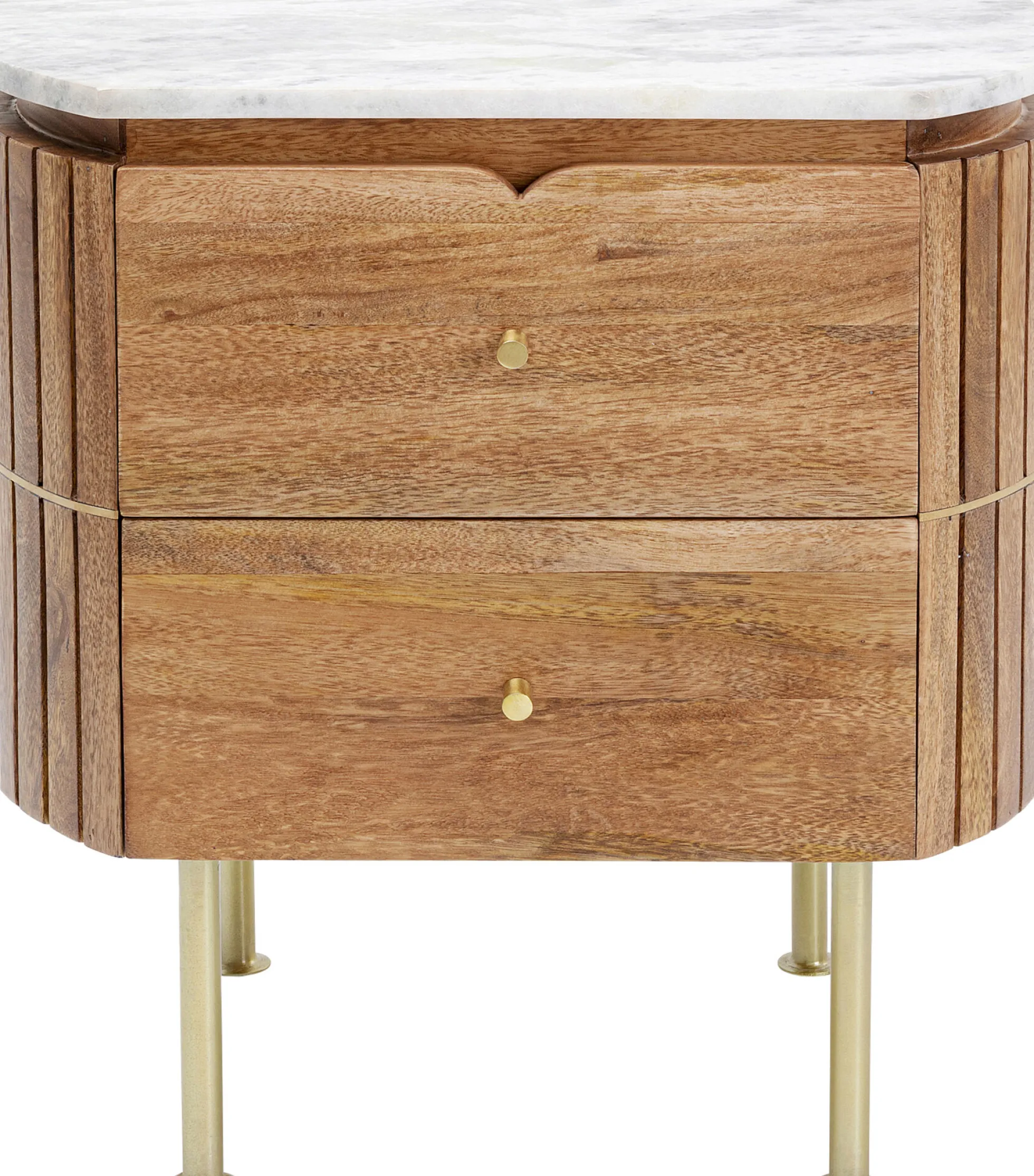 Szafka nocna Grace 50x55 cm drewno mango - blat marmur