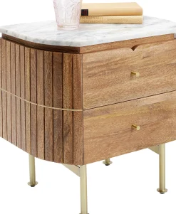 Szafka nocna Grace 50x55 cm drewno mango - blat marmur