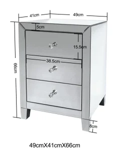 Szafka nocna Luxury 49x66 cm lustrzana