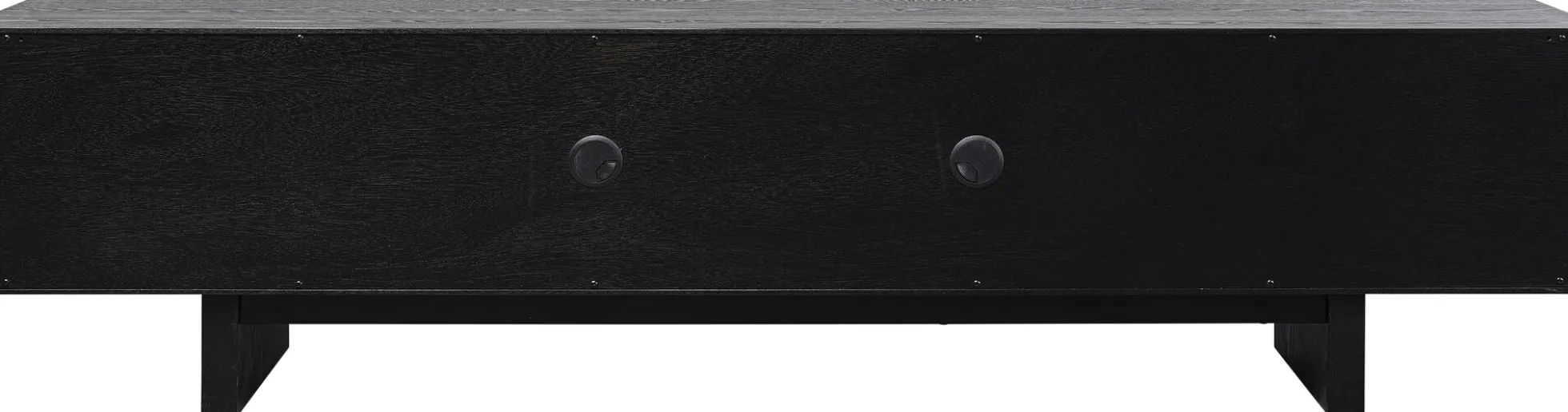 Szafka RTV 4-drzwiowa czarno-złota front stal nierdzewna 180x45 cm