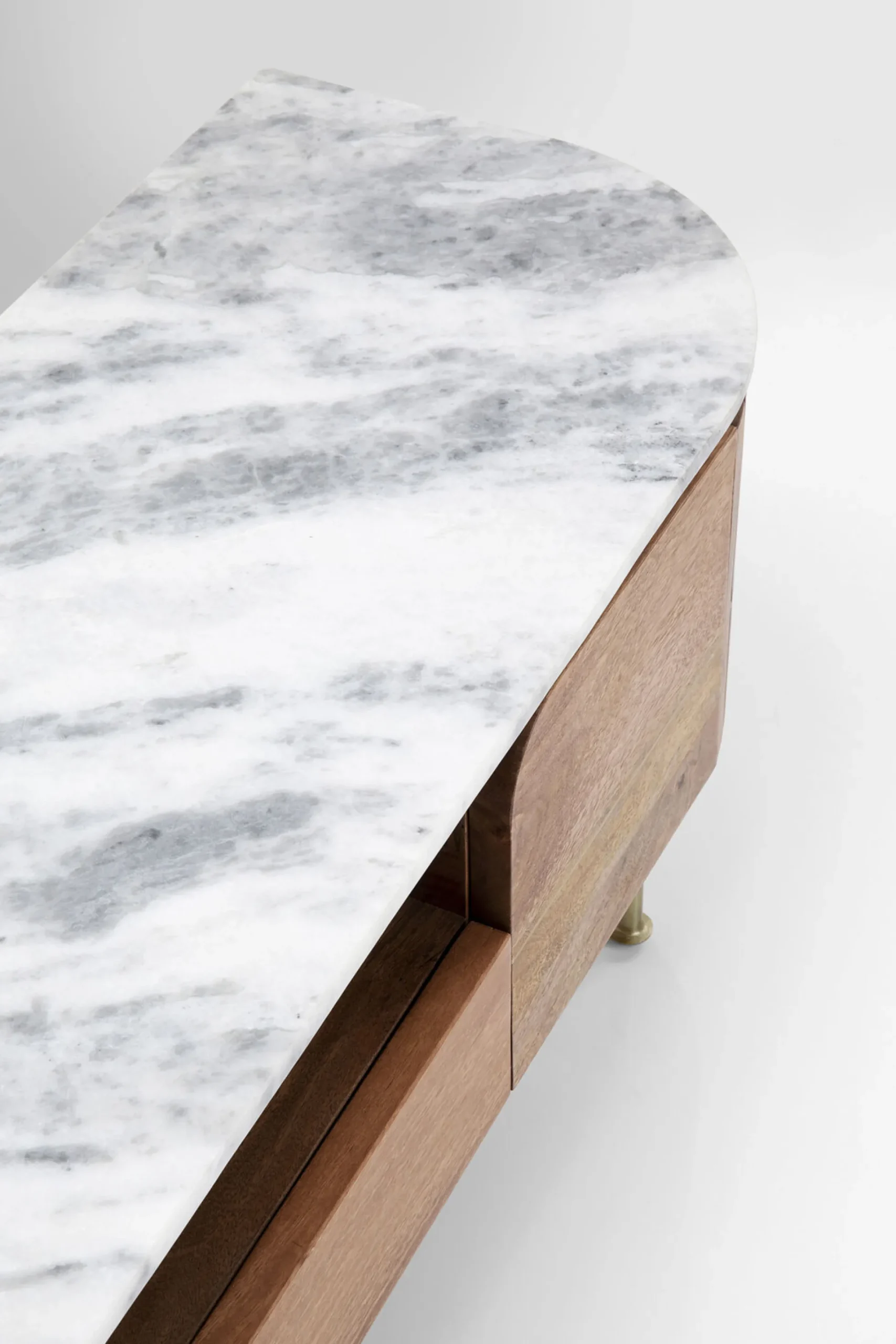 Szafka RTV Grace 145x48 cm drewno mango - blat marmur