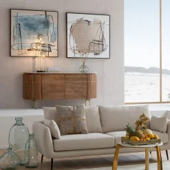 Szafka RTV Grace 145x48 cm drewno mango - blat marmur