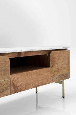 Szafka RTV Grace 145x48 cm drewno mango - blat marmur