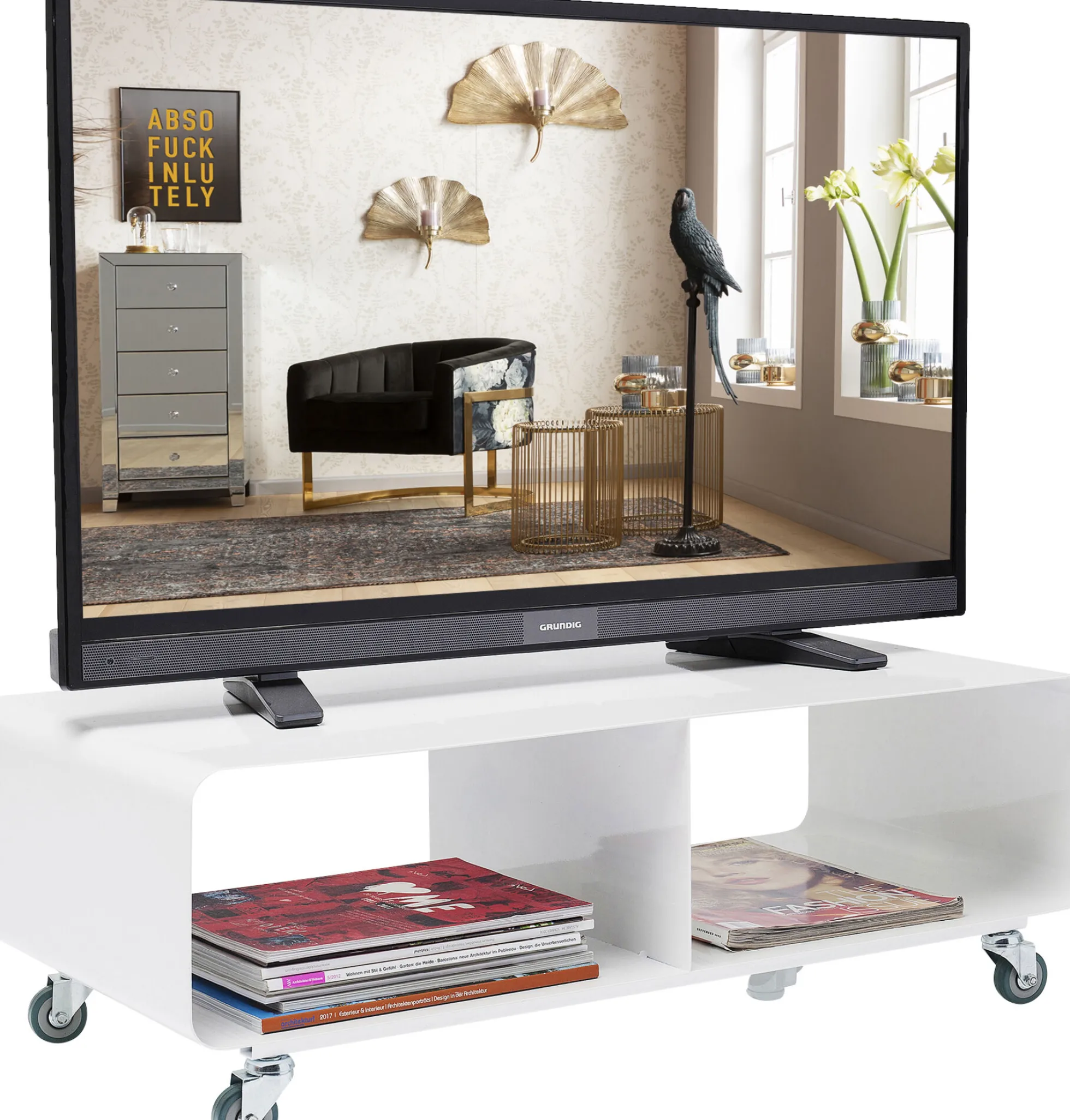 Szafka RTV Lounge 90x30 cm biała