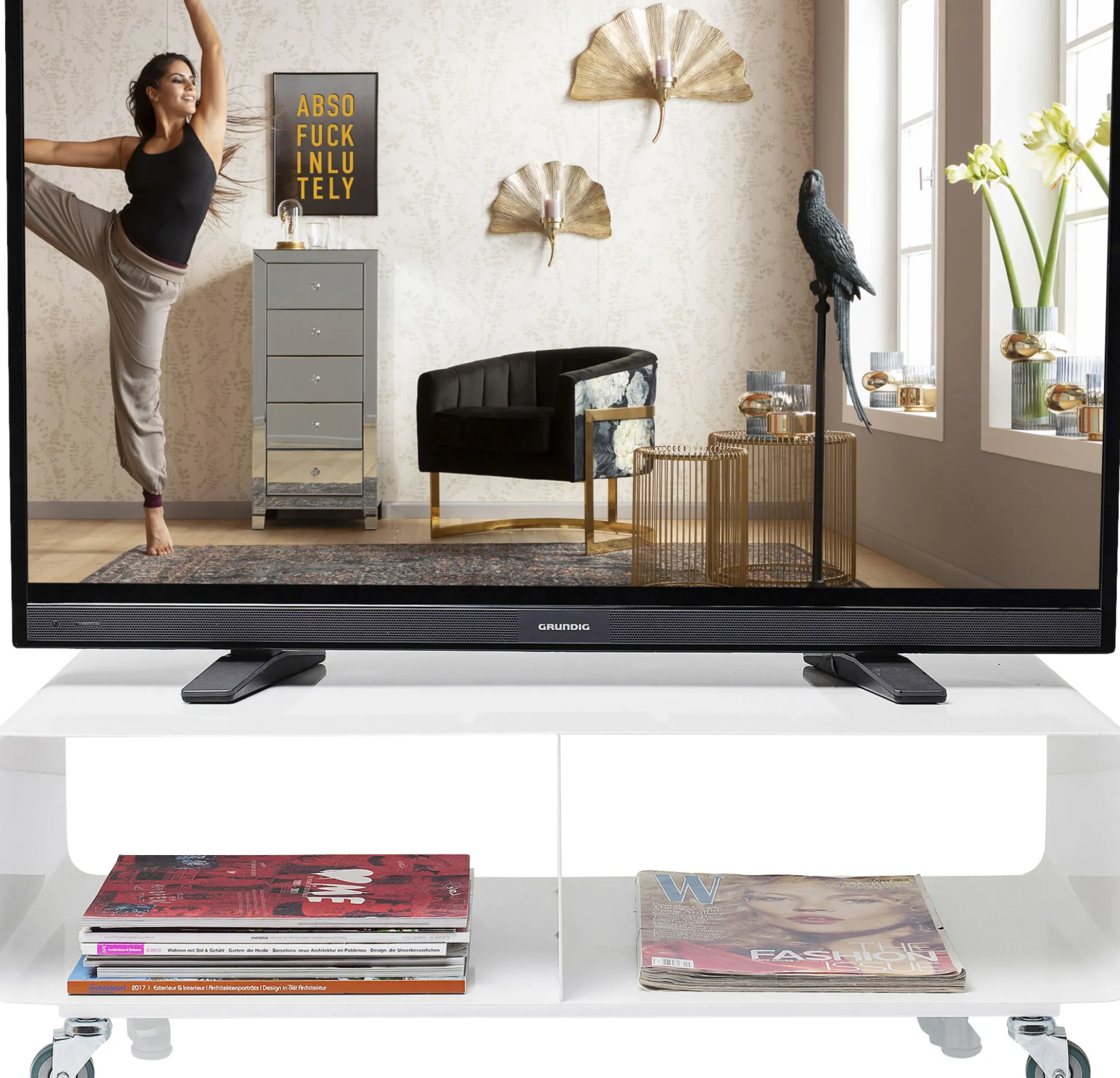 Szafka RTV Lounge 90x30 cm biała