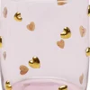 Szklanka różowa wzór złote serduszka 300 ml