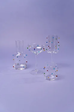 Szklanka transparentna wzór kolorowe kulki 300 ml