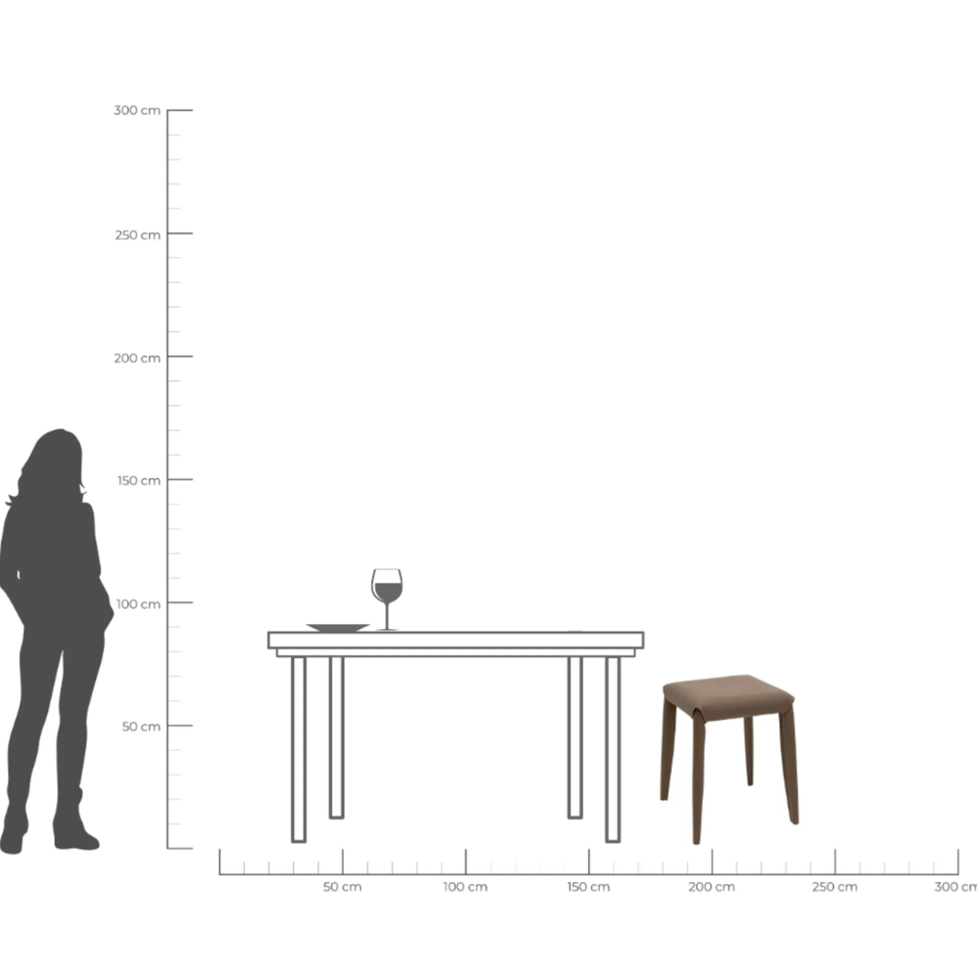 Taboret Monza ciemnoszary