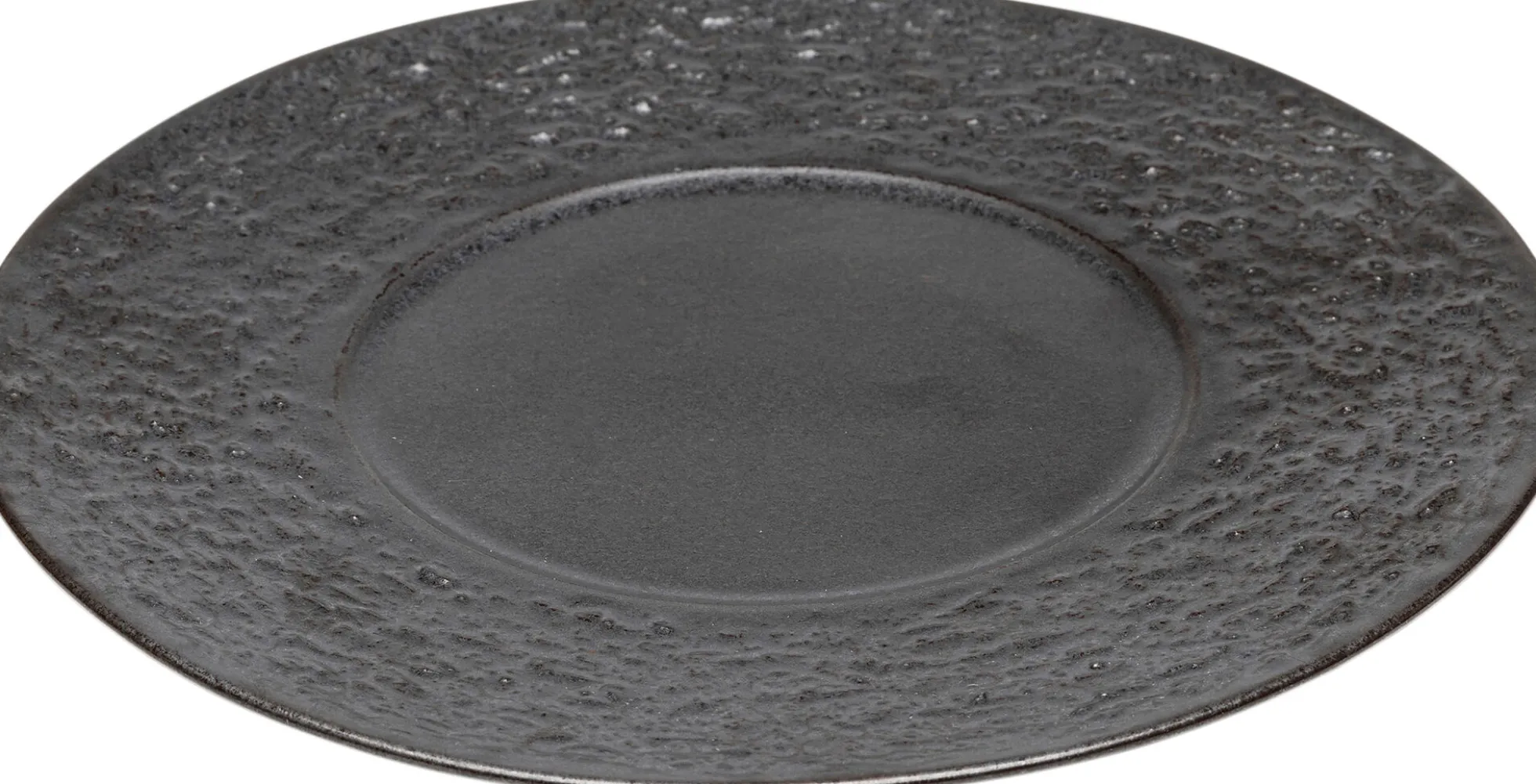 Talerz deserowy czarny kamionkowy Ø21 cm