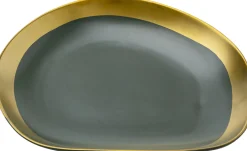 Talerz do serwowania Vibrations 27 cm grafitowo-złoty