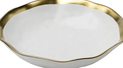 Talerz głęboki biało-złoty ceramika Ø20 cm