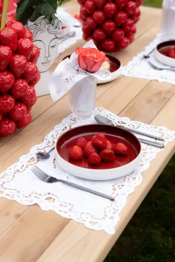 Talerz głęboki czerwony porcelana Ø21 cm