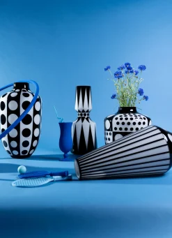 Wazon Brillar Cylinder Ø22x44 cm czarno-biały