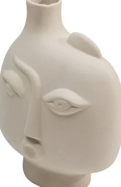 Wazon ceramiczny beżowy twarz abstrakcyjna 13x16 cm