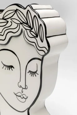 Wazon ceramiczny biały motyw kobiety 21x26 cm
