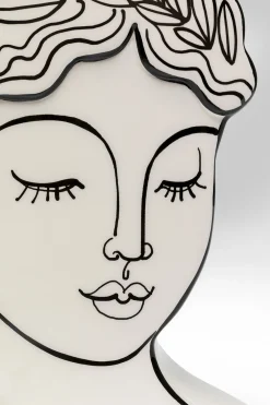 Wazon ceramiczny biały motyw kobiety 21x26 cm