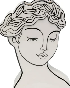 Wazon ceramiczny biały motyw kobiety 21x26 cm