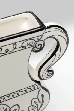 Wazon ceramiczny z uchwytami biały 23x24 cm