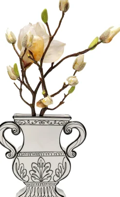 Wazon ceramiczny z uchwytami biały 23x24 cm