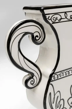 Wazon ceramiczny z uchwytami biały 23x24 cm