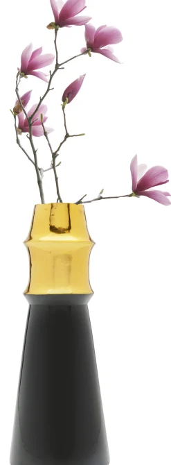 Wazon Ciera Ø14x35 cm czarno-złoty