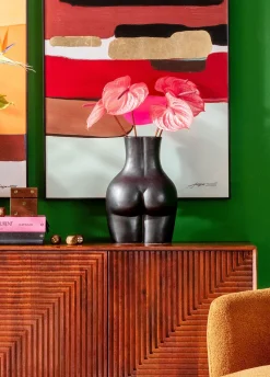 Wazon czarny z motywem ludzkiego ciała 27x40 cm
