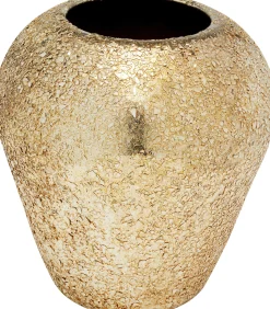 Wazon do salonu złoty mozaika szklana Ø20x21 cm