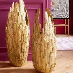 Wazon Feathers Ø34x80 cm złoty
