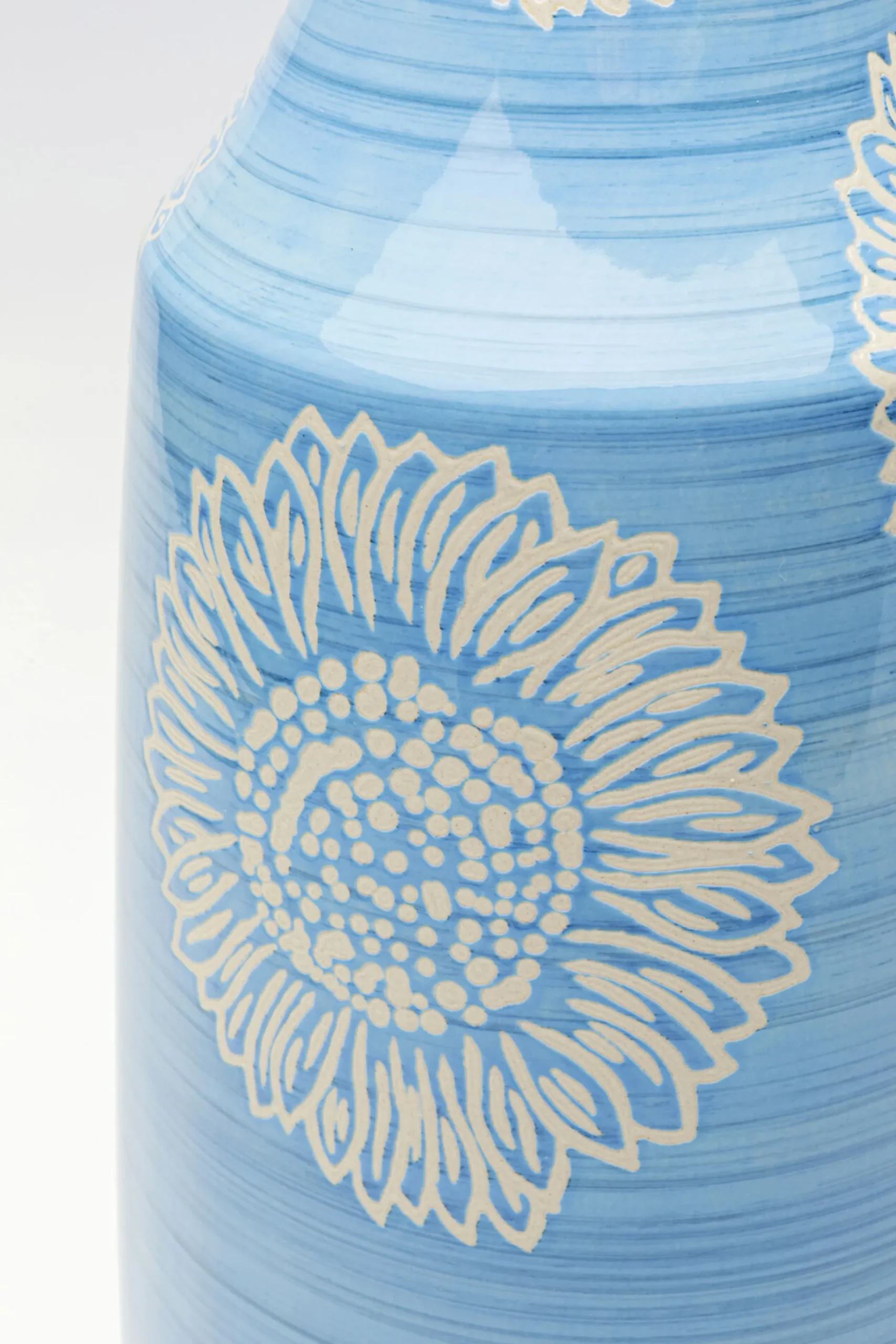 Wazon porcelanowy niebieski motyw kwiatowy Ø19x47 cm