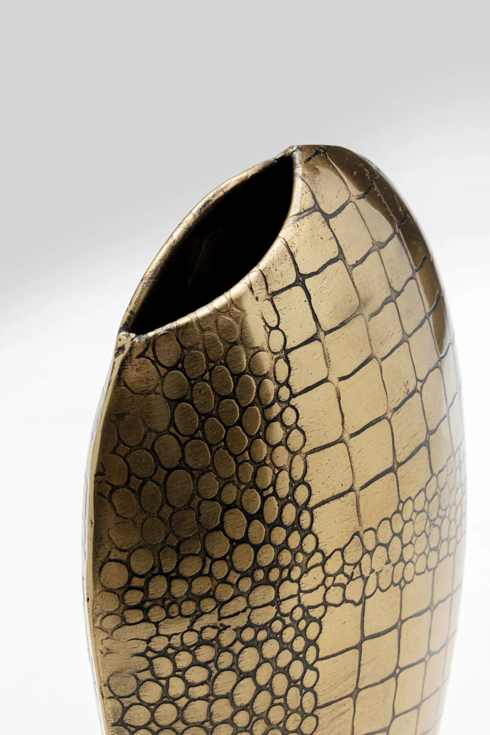 Wazon stalowy złoty do salonu 15x21 cm